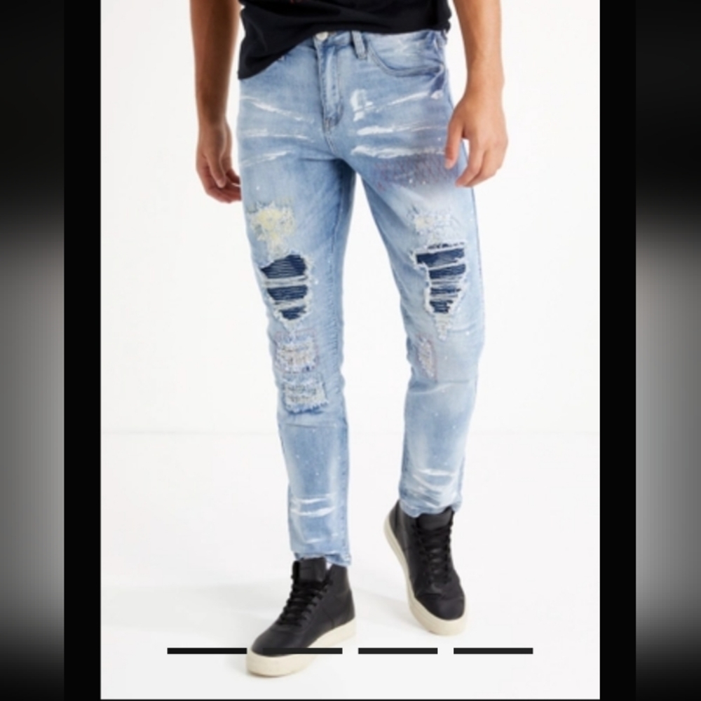 RUE21 PREMUM DISTRESSED SKINNY JEANS, 32X30